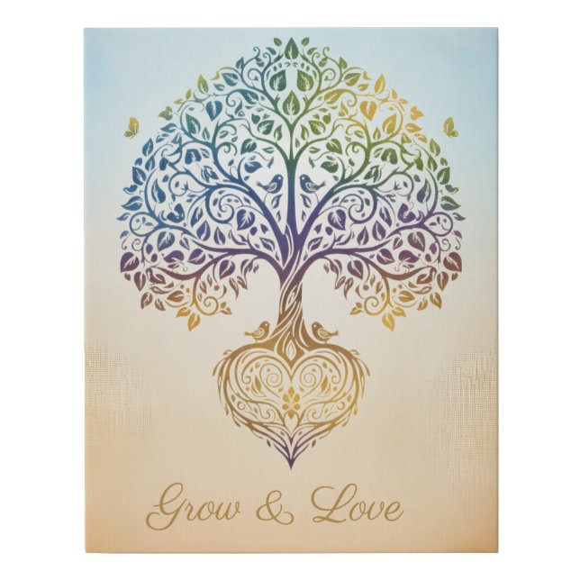 New Grow and love design Faux Canvas Print (Front)