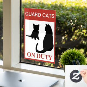NEW! Guard Cat On Duty — Funny Warning Cling