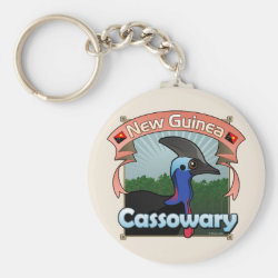 New Guinea Cassowary Basic Button Keychain