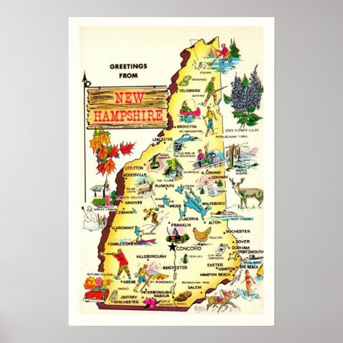 New Hampshire 20 x 30 Poster Print