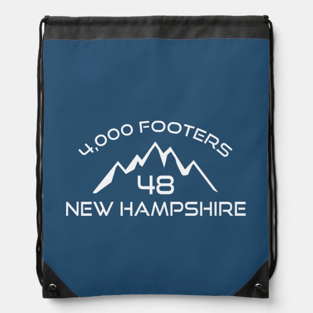 New Hampshire 4000 Footers Mountain Drawstring Bag (Front)