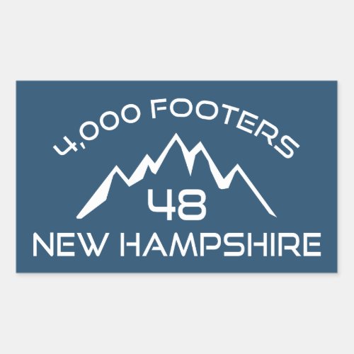 New Hampshire 4000 Footers Mountain Rectangular Sticker