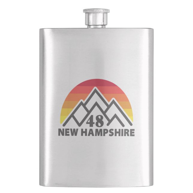 New Hampshire 48 Retro Mountain Flask (Front)