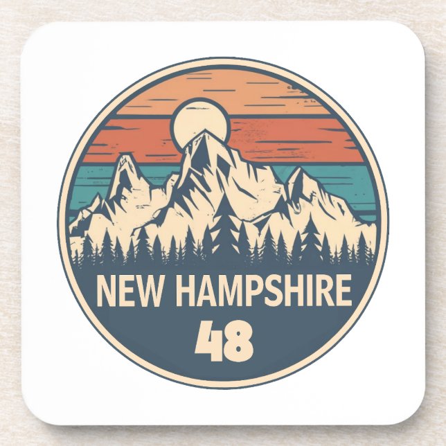 New Hampshire 48 Sunset Beverage Coaster (Front)
