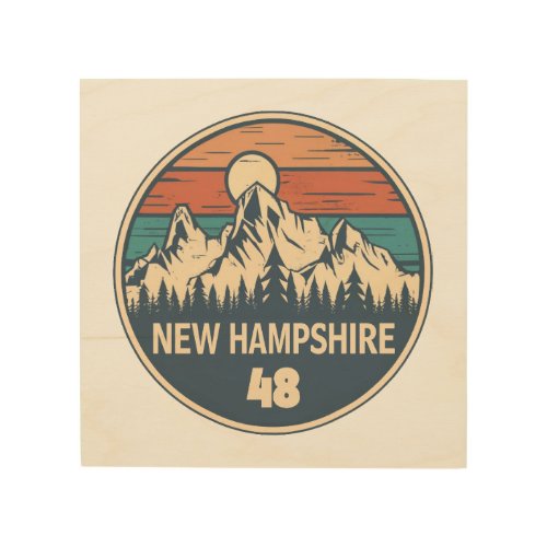 New Hampshire 48 Sunset Wood Wall Art