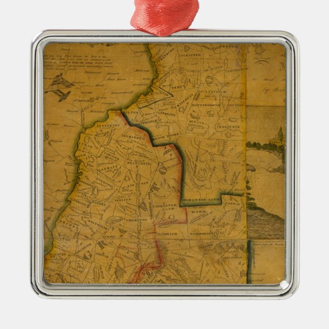New Hampshire 4 Metal Ornament (Front)
