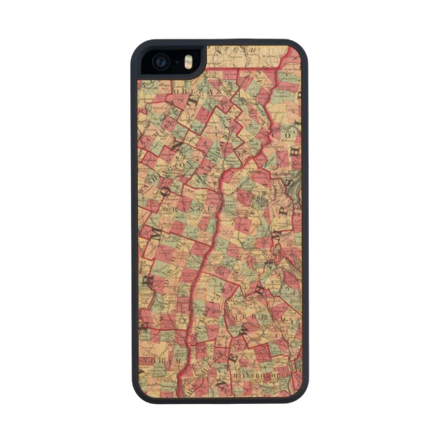New Hampshire and Vermont 2 Carved Wood iPhone Case (Back)