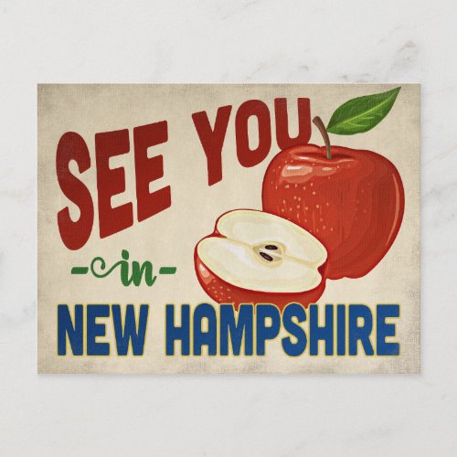 New Hampshire Apple _ Vintage Travel Postcard