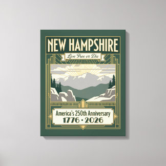 New Hampshire Art Deco America 250th Anniversary Canvas Print