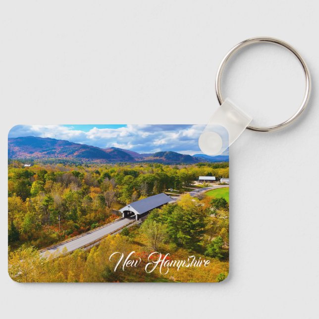 New Hampshire autumn bridge Keychain (Front)