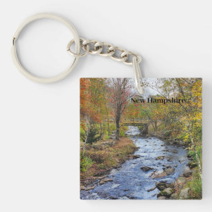 New Hampshire autumn river Keychain