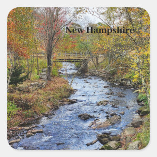 New Hampshire autumn river Square Sticker