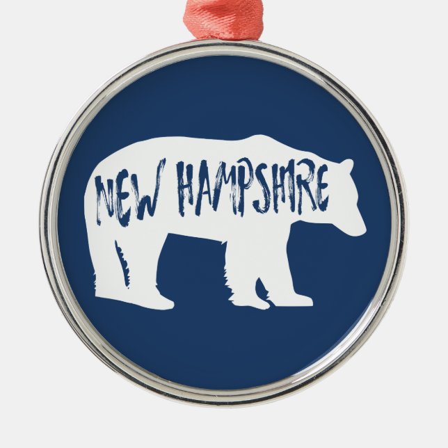 New Hampshire Bear Metal Ornament (Front)