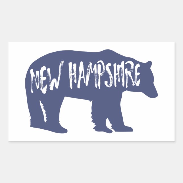 New Hampshire Bear Rectangular Sticker (Front)
