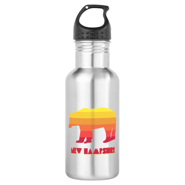 New Hampshire Bear Stainless Steel Water Bottle (Front)