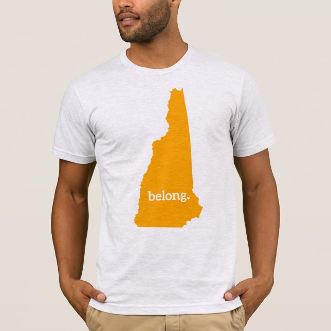 New Hampshire Belong State Map T-Shirt (Front)