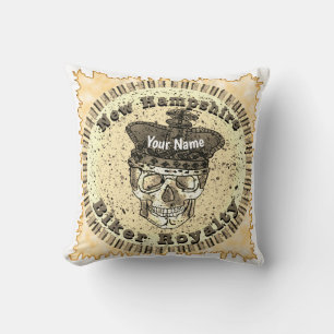 New Hampshire Biker Throw Pillow