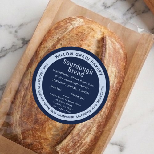 New Hampshire Blue Cottage Sourdough Bread Label