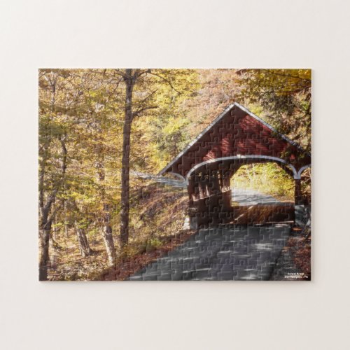 New Hampshire Bridge Beautiful Autumn Scenery Fall Jigsaw Puzzle