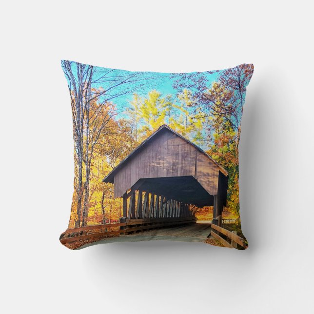 New Hampshire Bridges Throw Pillow (Front)
