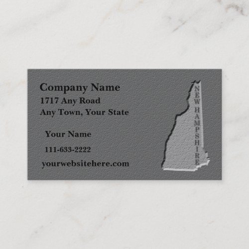 New Hampshire Business card  carved stone look