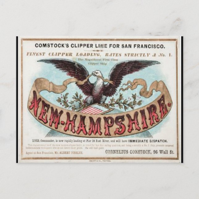 New Hampshire Clipper Sailing  Postcard (Front)