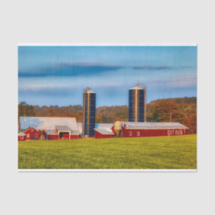 New Hampshire Dairy Farm in Autumn Tissue Paper