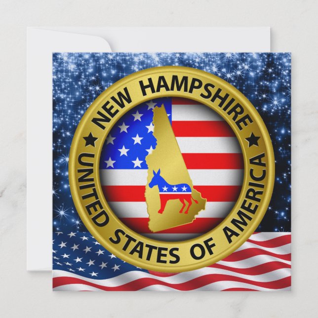 New Hampshire Democrat Patriotic Invitation - srf (Front)