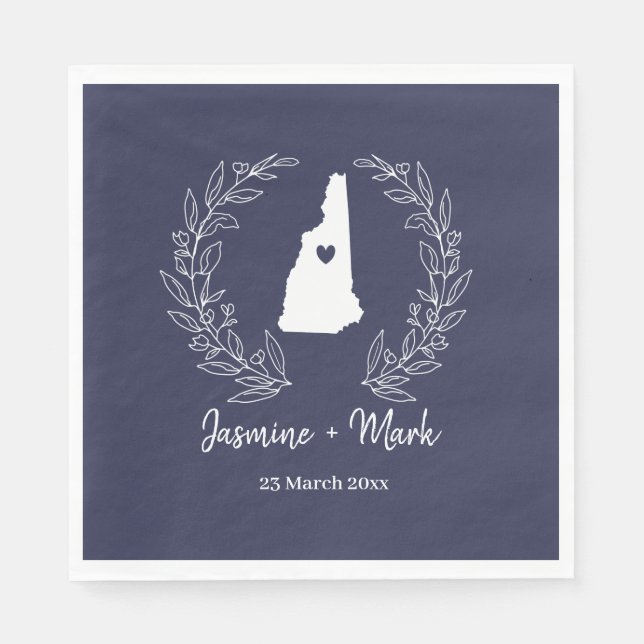 New Hampshire Destination Wedding Party  Napkins (Front)