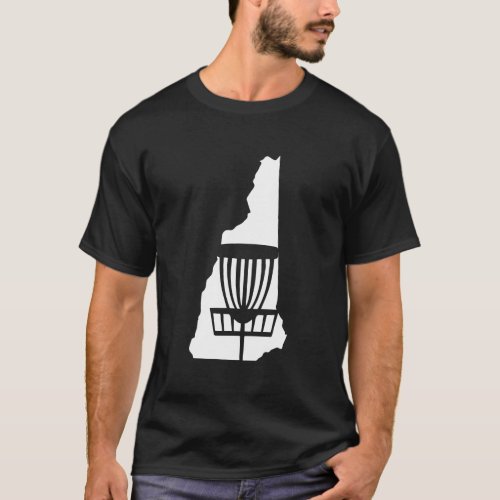 New Hampshire Disc Golf State With Basket Graphic T_Shirt