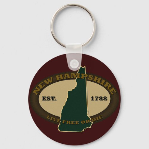 New Hampshire Est 1788 Keychain