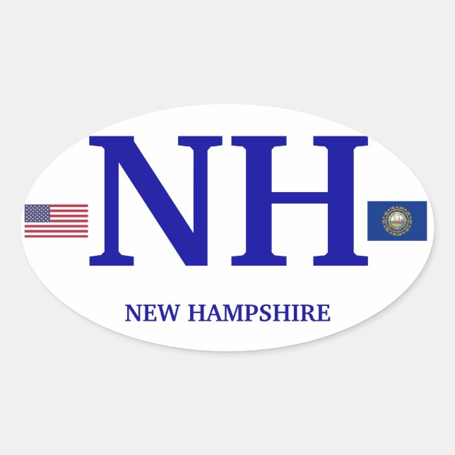 New Hampshire* European Oval Sticker (Front)
