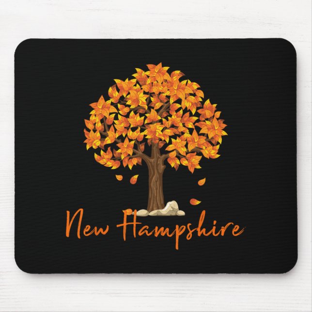 New Hampshire Fall Foliage Autumn Rustic Maple Oak Mouse Pad (Front)
