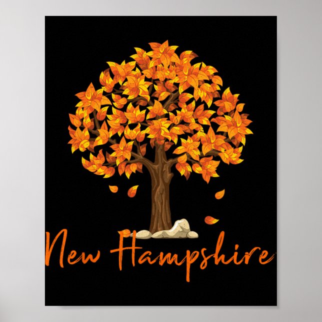 New Hampshire Fall Foliage Autumn Rustic Maple Oak Poster (Front)