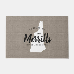 New Hampshire Family Monogram State Doormat