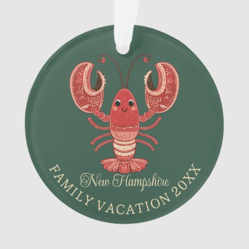 New Hampshire Family Vacation Keepsake Lobster Ornament