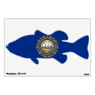 New Hampshire Flag Bass Wall Decal