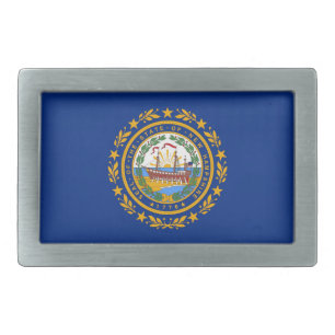 New Hampshire Flag Belt Buckle