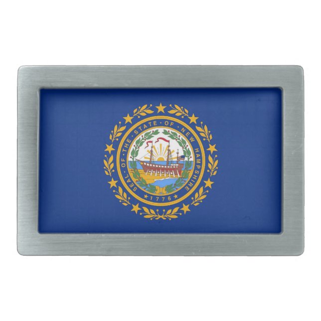 New Hampshire Flag Belt Buckle (Front)