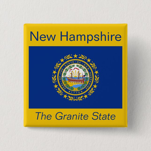 New Hampshire Flag Button (Front)