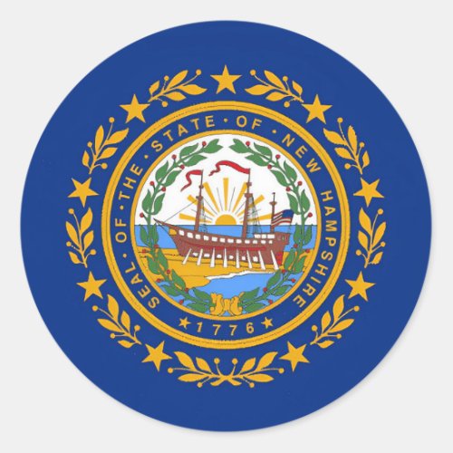 New Hampshire Flag Classic Round Sticker