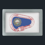 New Hampshire Flag Climbing Carabiner Belt Buckle<br><div class="desc">Pawtuckaway,  Cannon Cliff,  the White Mountains...   New Hampshire has climbing opportunities to satisfy your every whim. From rock,  bouldering,  or mountaineering,  climb New Hampshire!</div>