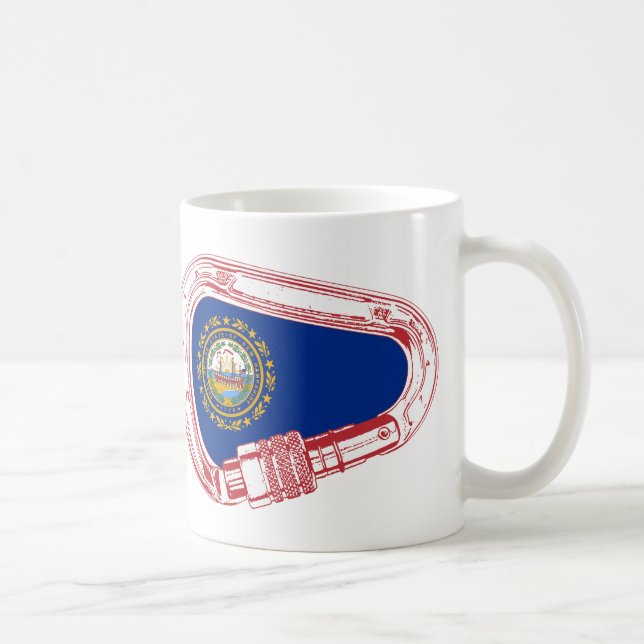 New Hampshire Flag Climbing Carabiner Coffee Mug (Right)