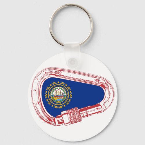 New Hampshire Flag Climbing Carabiner Keychain