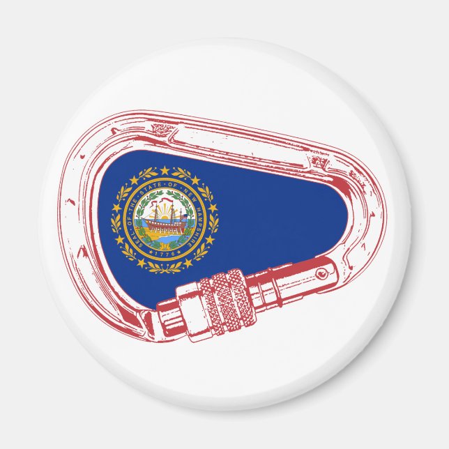 New Hampshire Flag Climbing Carabiner Magnet (Front)