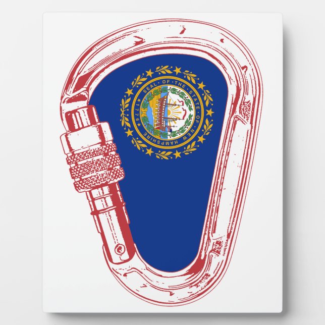 New Hampshire Flag Climbing Carabiner Plaque (Front)