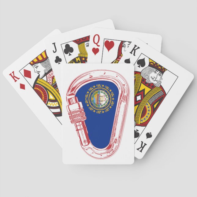 New Hampshire Flag Climbing Carabiner Poker Cards (Back)