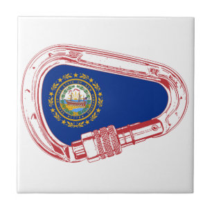 New Hampshire Flag Climbing Carabiner Tile