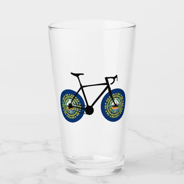 New Hampshire Flag Cycling Glass (Front)