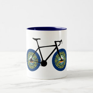 New Hampshire Flag Cycling Two-Tone Coffee Mug